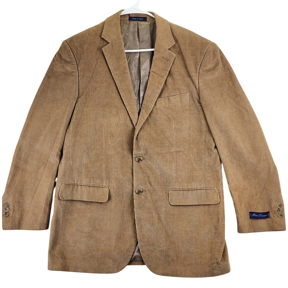 Alan Flusser Corduroy Blazer Mens 42R Tan Academic Sport Coat Luxury Preppy - Picture 3 of 13